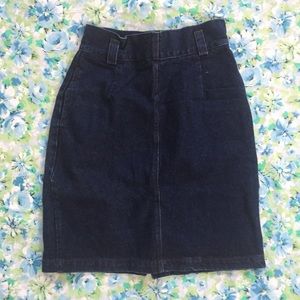 calvin klein dark denim pencil skirt small